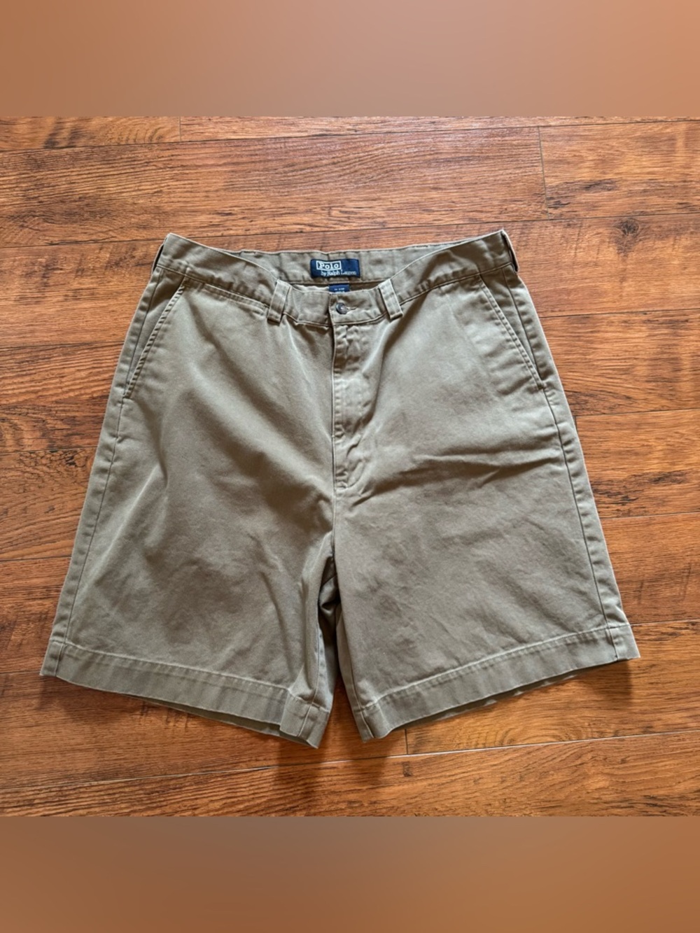 Vintage Polo Ralph Lauren Blue Label Chino Prospect Shorts Size 36 Mens Beige